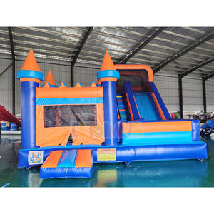 Château gonflable commercial avec toboggan, combo château de saut gonflable pour location événementielle - Product Image 4