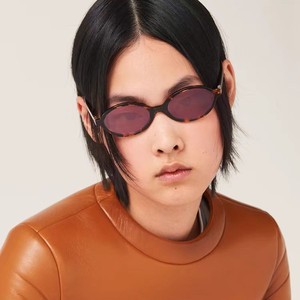 Jamie 9432 Oval Small Frame Sunglasses Black Plastic Full Frame UV400 Class 2 Sunshades For Women Retro Korean Style - Product Image 3