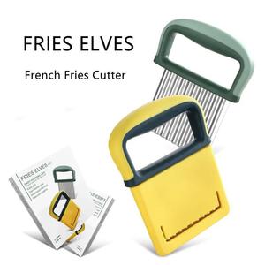 Venta caliente nuevo cortador de patatas Manual de acero inoxidable cuchillo ondulado patatas fritas rebanador cortador de patatas arrugadas - Product Image 3