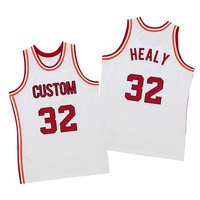 Desain Jersey Basket Ukuran Besar Terbaru, Bahan Polyester 100% Bernapas, Warna Hitam dan Merah, Seragam Custom Unisex