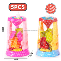 Ensemble de 5 jouets de plage en plastique pour enfants, sablier, outils de plage, jouets d'été pour la sable-locaille en plein air