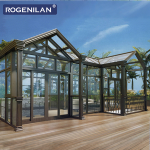 Véranda extérieure autoportante en aluminium sur mesure Rogenilan avec vitrage Low-E insonorisé à double paroi pour maisons - Product Image 1