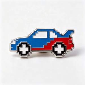 Simpatico Distintivo in Metallo Smaltato Morbido a Forma di <span class=keywords><strong>Auto</strong></span> Cartone Animato, Personalizzabile con Logo, in Lega, per Eventi, Feste, Decorazioni e Souvenir per Bambini (Vendita all'Ingrosso) - Product Image 1