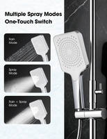 Pommeau de Douche Portable à Installation Simple en Plastique ABS, Économiseur d'Eau, Connexion Sans Outil, Multi-Jets, Chromé, pour Salle de Bain et Hôtels