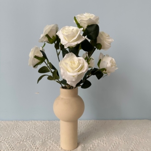 Flores Artificiales al por Mayor, 9 Cabezas de Rosas de Seda, Arreglos Florales de Alta Calidad, Decoración para Bodas, Centros de Mesa Florales - Product Image 3