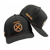 Casquette de travail imperméable personnalisée avec logo découpé au laser, patch PVC résistant, 5 boutons-pression, unisexe, toutes saisons