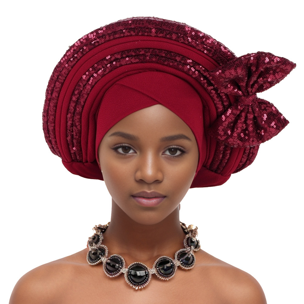 Ladies Gele Hats High Quality Muslim Scarf African Ladies  display picture 3