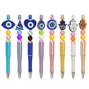 โปรโมชั่นขายส่ง ปากกาลูกปัดซิลิโคน ปากกาพลาสติก DIY ลายตาปีศาจ สำหรับนักเรียน - Product Image 1