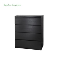 Grain de bois noir contemporain pour chambres doubles pour salon armoire à tiroirs commode à cinq tiroirs