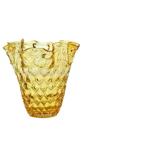 ガラス花瓶金色花瓶ムラノガラス花瓶