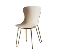Chaises de salle à manger/de bureau STG, design moderne nordique, colorées, simples, créatives, avec pieds en métal, sans accoudoirs, couleur jaune-vert, pour restaurant