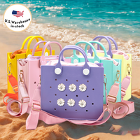 Mode nouveau Macaron violet rose jaune EVA sac à main poinçonnage femmes sacs fourre-tout avec bandoulière pour la plage et le collège en plein air