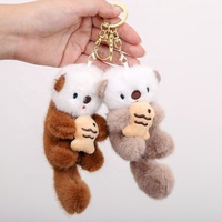 Gantungan Kunci Boneka Beruang Laut Lucu, Aksesoris Tas Hewan Kartun, Beruang Laut Mini dengan Liontin Ikan, Mainan Boneka Lembut Grosir untuk Hadiah