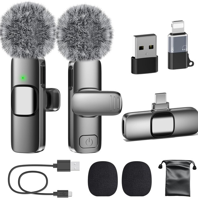 K9 Wireless Lavalier Microphone - Hot Selling, Complete Set for Mobile Phone Noise Cancellation, Live Streaming Headset