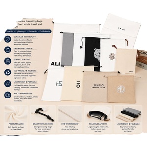 Sac d'école personnalisé de luxe en coton écologique avec cordon de serrage, pochette quotidienne pour enfants, recyclable, vente en gros, MOQ 200 pièces, direct usine - Product Image 1