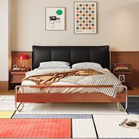 Lit Fluide Shadow Bed de style français vintage médiéval en bois massif démontable 1,8x2m pour chambre principale et usage nuptial