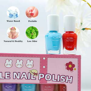 Esmalte de <span class=keywords><strong>Uñas</strong></span> KUDAN para Niños, 6 Piezas, Esmalte de <span class=keywords><strong>Uñas</strong></span> Soluble en Agua, Ecológico, Seguro para la <span class=keywords><strong>Piel</strong></span>, Desprendible, de Secado Rápido, Vibrante y Bonito - Product Image 1