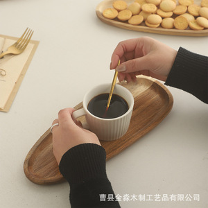 Solid Wood <b>Tray</b> Irregular Shape Acacia Wood Varnish Serving Plate For <b>Snacks</b> Tea Drinking Household Use - Product Image 3