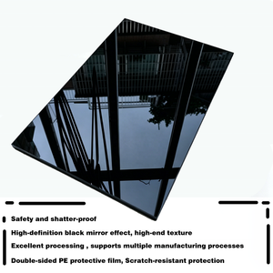 Black Acrylic <b>Mirror</b> Sheet High Gloss PMMA <b>Mirror</b> Panel Shatterproof <b>Plastic</b> <b>Mirror</b> Board for Wall Decor OEM Factory Supply - Product Image 2