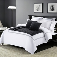 Ensemble de literie de luxe en coton 100% pour hôtel étoilé, fabriqué sur mesure à l'usine de Nantong, comprenant une housse de couette et un drap.