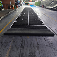 Keine Mindestbestellmenge, Maßgeschneiderte PE-Gras-Sprintbahn, Schlittenbahn-Training, 16MM Kundenspezifischer Schwarzer Kunstrasen für Fitness-Studios