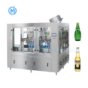 Tự động ba trong một bia có ga nước trái cây làm đầy và đóng nắp kính máy đóng chai - Product Image 1