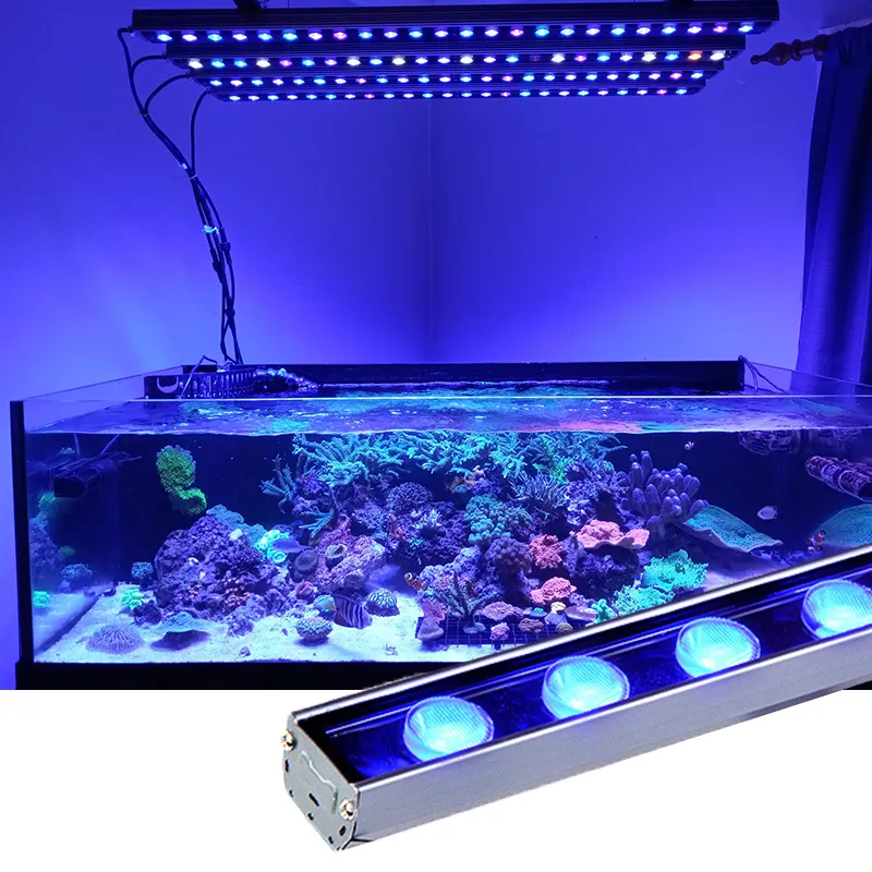 Barra de luz LED para acuario, luz subacuática de aluminio para cultivo de Color fluorescente, 5 vatios, Chip Dual Blue Plus Coral