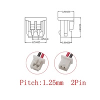 Micro JST 1.25mm Pitch 2 Pin konektor kabel steker tunggal 28AWG 10 cm-30 CM kawat elektronik PVC wanita untuk penggunaan otomotif