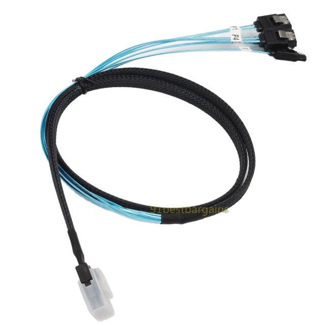 100CM Mini SAS Cable Mini-SAS SFF-8087 to 4 SATA 7 Pins Forward Breakout Internal HBA RAID Wholesale