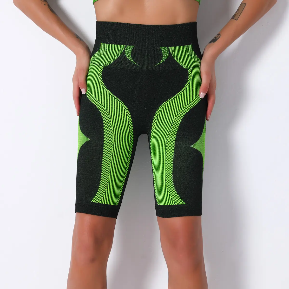Custom Logo Sports Butt Lift Fit Yoga Seamless Scrunch Gym Fitness Women Tights Short Leggings Shorts