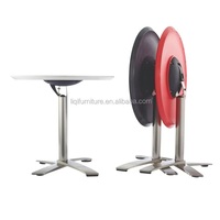 Haute qualité mode moderne extérieur plié ABS haut brossé aluminium Cocktail Table Bar Table LQ- BT307B