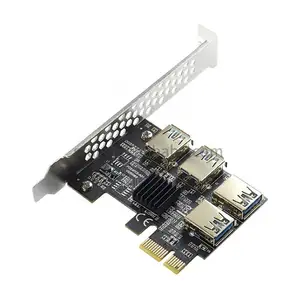 Золотой PCIE сплиттер PCI-E rier карта с 1 по 4 USB 3,0 множитель концентратор X16 PCI Express 1X 16X адаптер