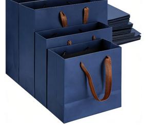 Sacs en papier kraft pliables de petite taille, avec impression personnalisée, style classique, poignée plate, sacs alimentaires pour restaurants, pour utilisation en supermarché, avec logo - Product Image 1