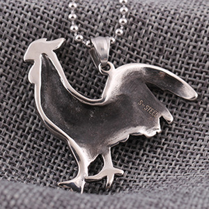 Collar con Colgante de Gallo de Acero Inoxidable, Amuleto Animal de Moda para Hombre, Acero 304, Joyería para Uso Diario, Regalo - Product Image 3