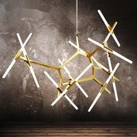 Lustre moderne à fourche pour salon, chambre à coucher, cuisine, lustre en verre, lampes suspendues au plafond, style arbre