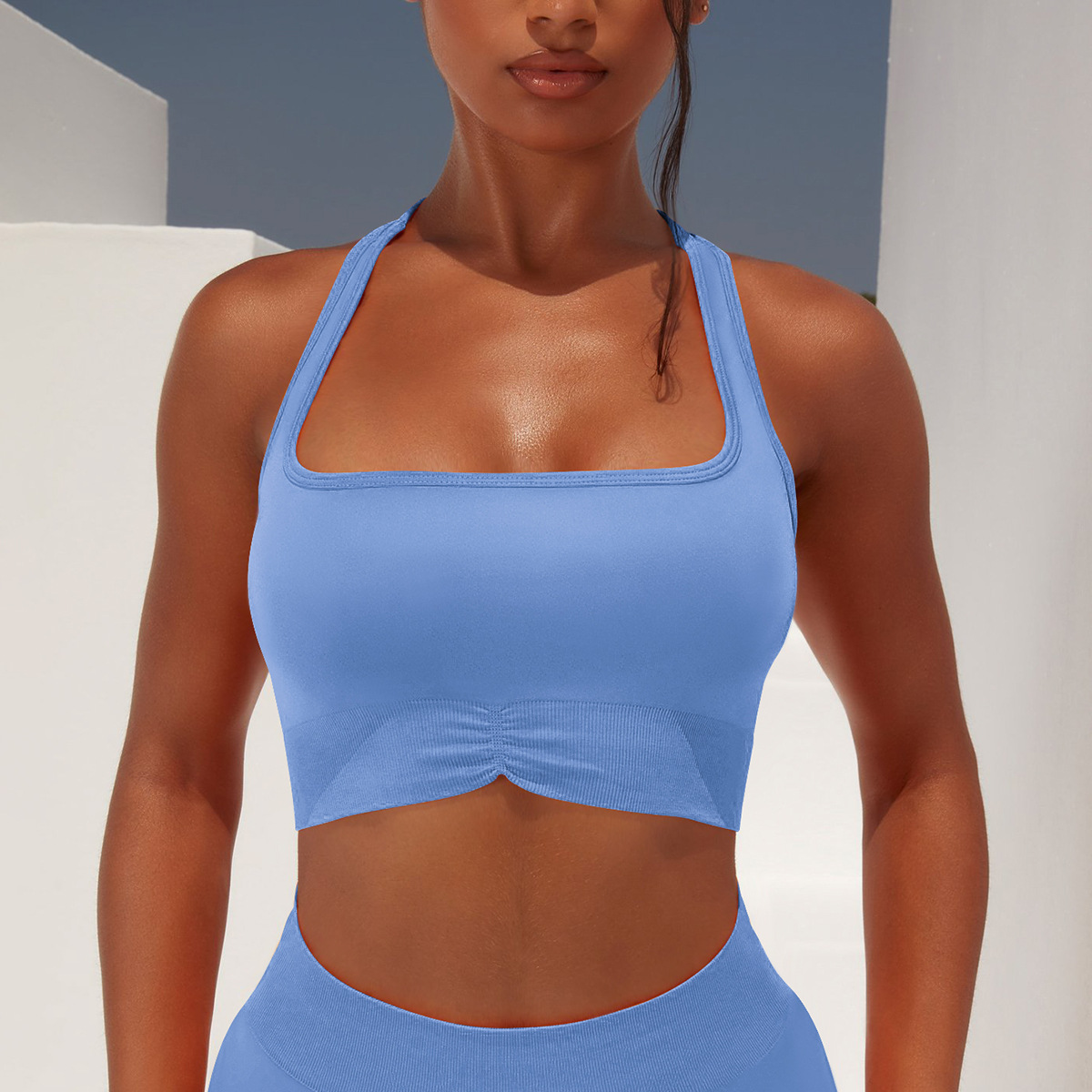 New Arrival Hot Women Solid Color High Stretch Seamless Soft Breathable Moisture Wicking Lightweight Fitness Yoga Wear Yoga
