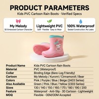Nouvelles bottes de pluie imperméables pour tout-petits, mignonnes, avec semelle antidérapante en nid d'abeille et bordure en cuir, pour petites filles, idéales pour jouer dans les flaques d'eau en extérieur