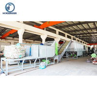 Usine de recyclage automatique de bouteilles PET Horserider avec broyeur, laveuse, sécheuse et moteur, capacité de 3000 kg/h