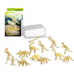 玩具挖掘套件6英寸恐龙化石骨骼恐龙科学游戏奖励恐龙挖掘玩具教育礼品
