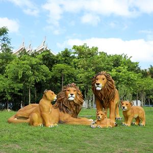 Dimensione di vita artificiale in fibra di vetro resina scultura di leone e cub per il giardino - Product Image 5