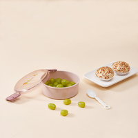 Lebensmittelsichere Isolierte Zweistufige 2-Fächer Große Kapazität Spülmaschinenfeste Moderne Deckel-Kunststoff Warmhaltende Runde Lunchbox für