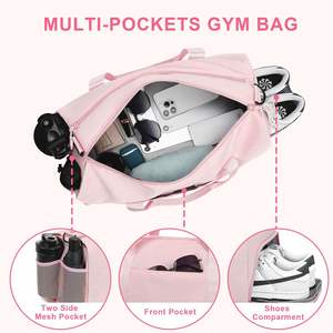 กระเป๋าเดินทางอเนกประสงค์สำหรับผู้หญิง กระเป๋าใส่ของสำหรับออกกำลังกาย กันน้ำ พร้อมช่องใส่รองเท้า - Product Image 5