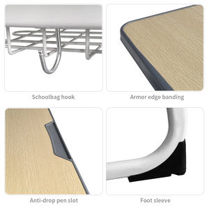 Venta Mayorista Mobiliario Escolar Set Escritorio Antiescoliosis Altura Regulable y Silla Fácil Desmontaje Diseño Metálico Usado - Product Image 2