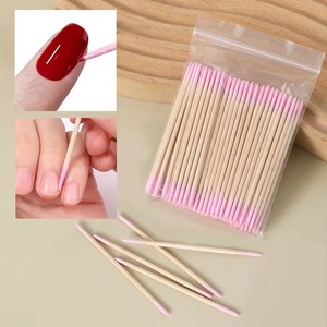 Hisopos de madera con punta de algodón para limpieza de uñas, herramienta de manicura para detallar, corregir y quitar esmalte de uñas. - Product Image 3