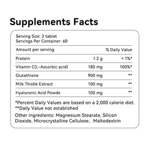 Unterstützen Sie OEM Hochwertige Antioxidans Glutathion White ning Tablet, Vitamin C White ning Pills und Facial White ning - Product Image 2