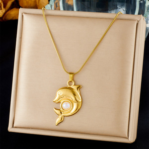 Modische Ocean Serie Anhänger Halskette DIY Charms Schmuck Vergoldeter Edelstahl Wasserdichter Muschelkette - Product Image 6