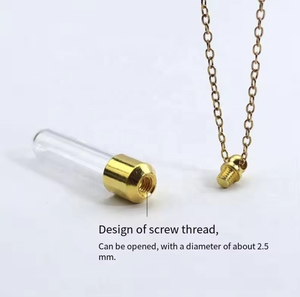 YIREPIN DIY Colgante de Vidrio en Forma de Tubo para Joyería, Perfume, Aceite Esencial, Urna, Frasco, Collar para Cabello Fetal y Cenizas - Product Image 4