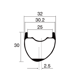 ขอบจักรยานขอบกรวดคาร์บอนด้าน700C 25มม. ดีไซน์ไม่สมมาตรโปรไฟล์30มม. 360กรัมน้ำหนักเบาชิ้นส่วนเบรก - Product Image 1