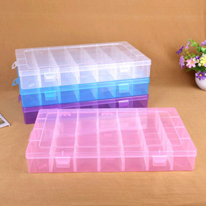 Boîte de rangement en plastique transparente à 28 compartiments, séparateur amovible, organisateur de bijoux, étui à outils, pour bureau - Product Image 2