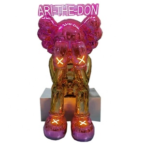 Scultura del fumetto della statua del mattone dell'orso della vetroresina elettrolitica leggera su misura nuova progettazione per la decorazione dell'interno ed all'aperto - Product Image 3